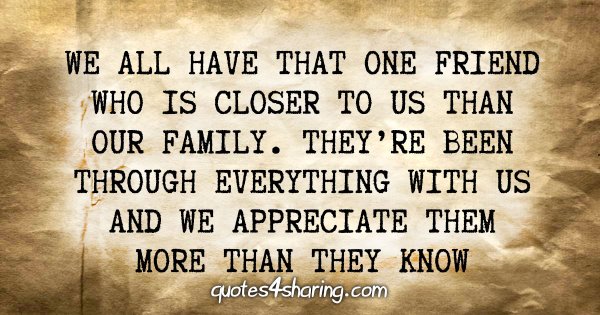 We all have that one friend who is closer to us than our family. They're been through everything with us and we appreciate them more than they know